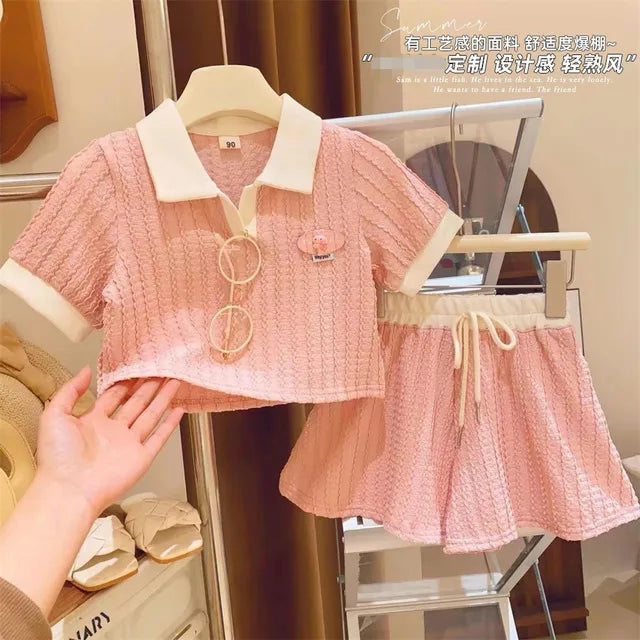 Fashion Baby Girls Clothes Sets Summer Children T Shirt Shorts 2 Pieces Suit Cute Strawberry Kids Casual Sportswear 2-8 Years