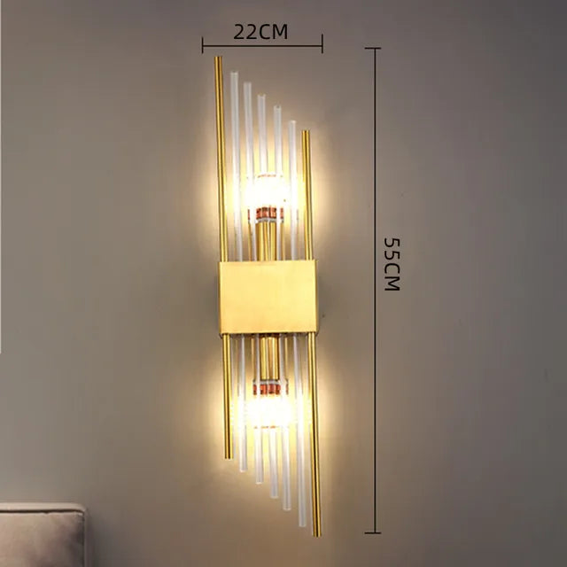 Modern LED Wall Lamp For Bedroom Bedside Living Room Background Wall Luxury Crystal Design Decorative Light Corridor Fixtures