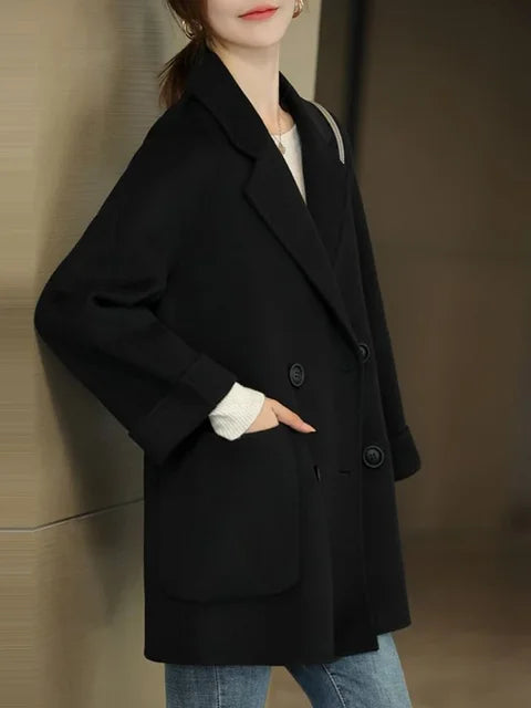 Wool Coat Elegance Coats and Jackets Women New In Autumn Winter Jacket Women Korean Style Long Sleeve Office Lady Trench Coat