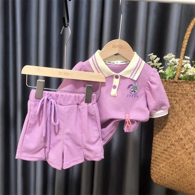 Fashion Baby Girls Clothes Sets Summer Children T Shirt Shorts 2 Pieces Suit Cute Strawberry Kids Casual Sportswear 2-8 Years