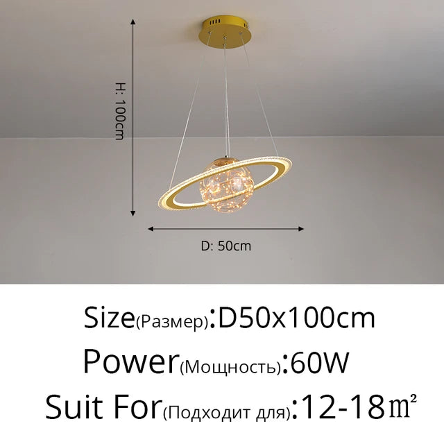 Dimming Earth Moon Football Gypsophila Design New Modern LED Chandelier Lights Living Dining Room Bedroom Lamps Pendant Lighting