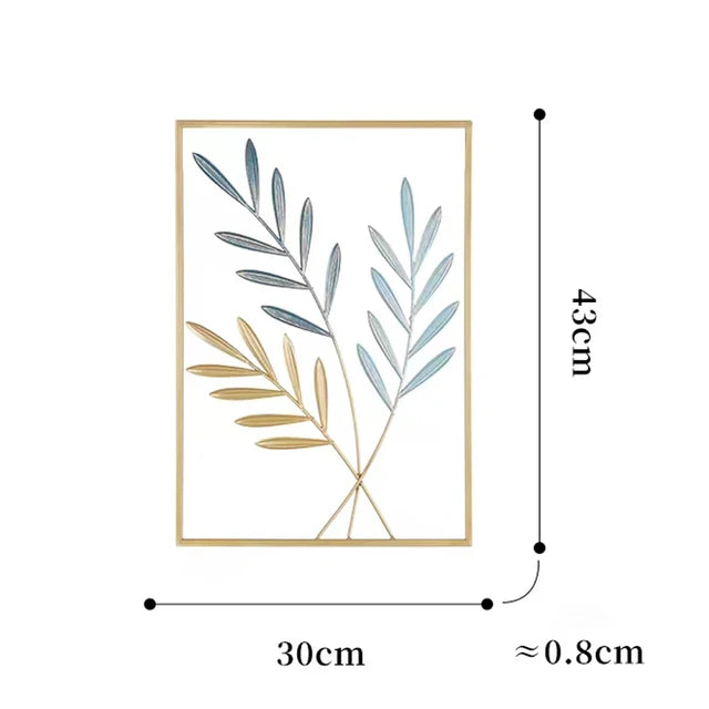 3pcs Nordic Vintage Metal Colored Ginkgo Leaf Iron Wall Hanging Photo Frame Art Home Living Room Wall Decoration Accessories
