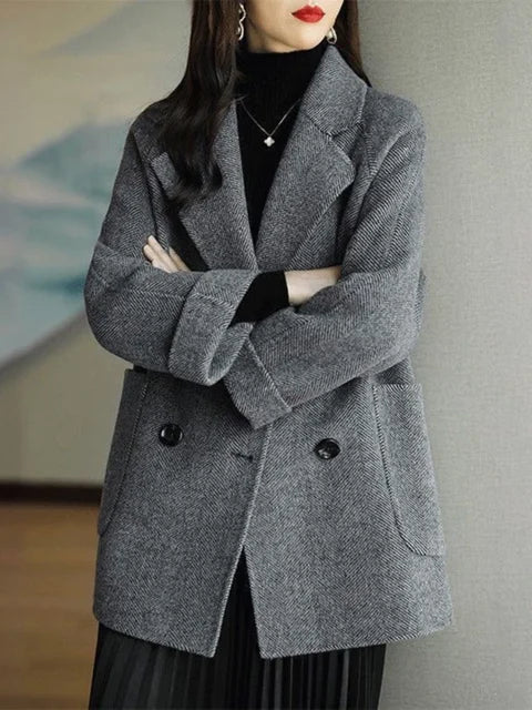 Wool Coat Elegance Coats and Jackets Women New In Autumn Winter Jacket Women Korean Style Long Sleeve Office Lady Trench Coat