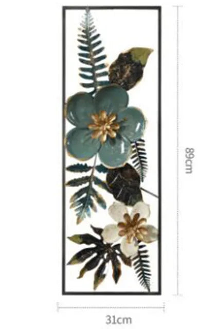 Iron Artificial Flower Wall Hanging Ornament Decoration Hotel Home Living Room Background Mural Art 3D Stereo Wall Decor