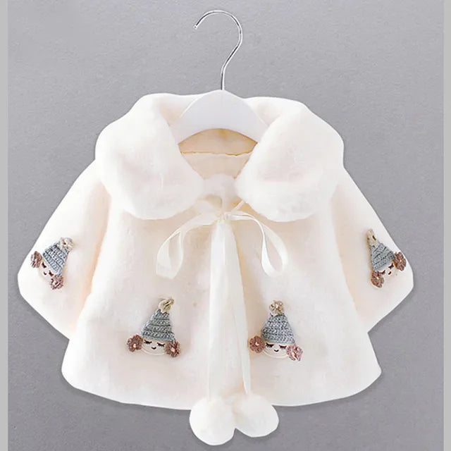 Baby Girl Cloak Outerwear Spring Autumn Infant Cape Jumpers Mantle Imitation Fur Toddler Children Cardigan Poncho Clothes