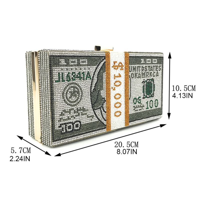 CTB Stack Of Cash Luxury Bling Clutch/Shoulder Bag