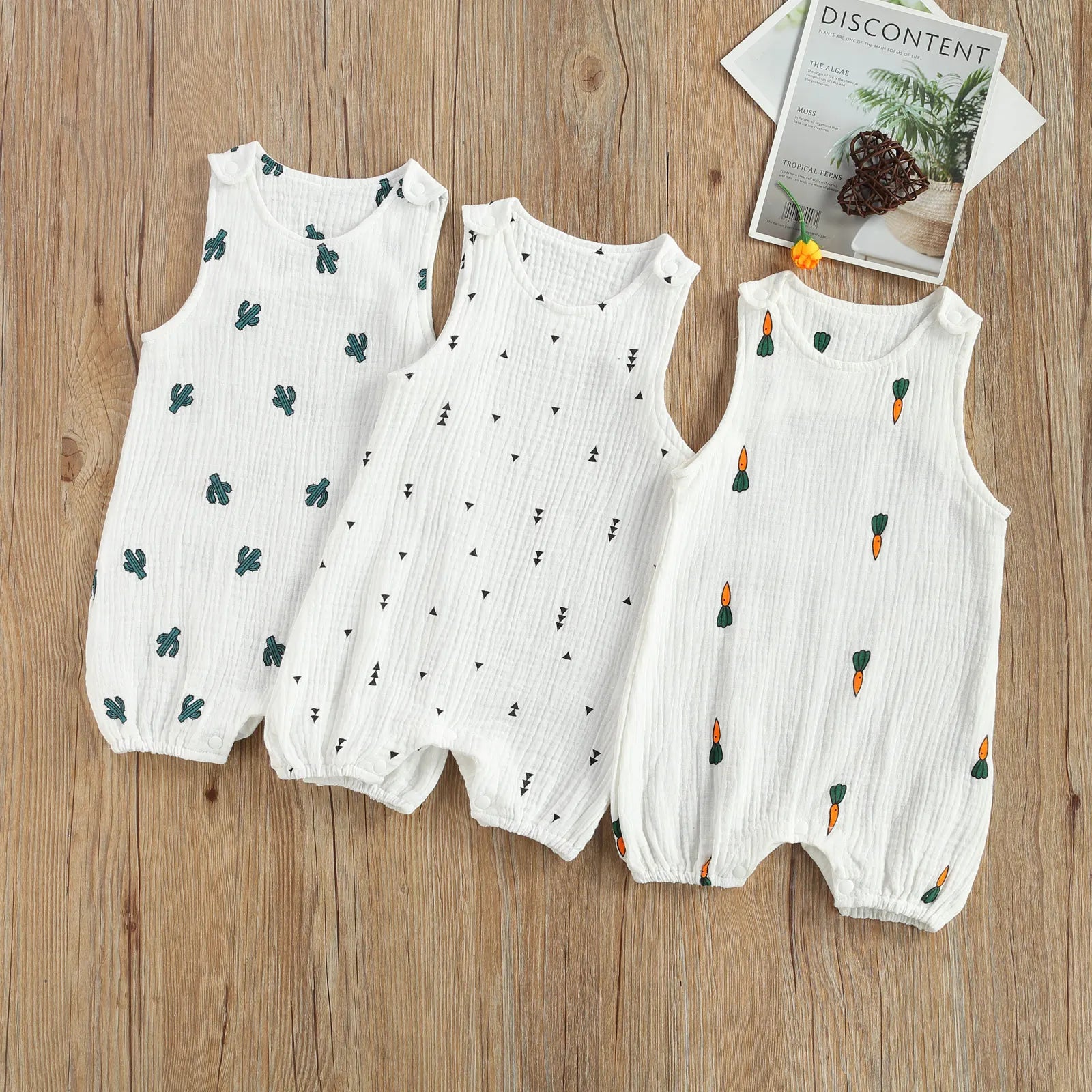 Newborn Infant Baby Boys Girls Rompers Jumpsuits Playsuits Cotton Linen Muslin Sleeveless Toddler Baby Summer Clothing