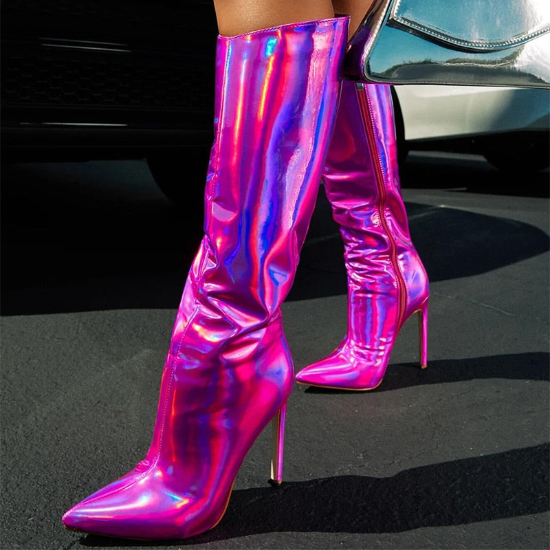 CTB Metallic Leather Women High Boots