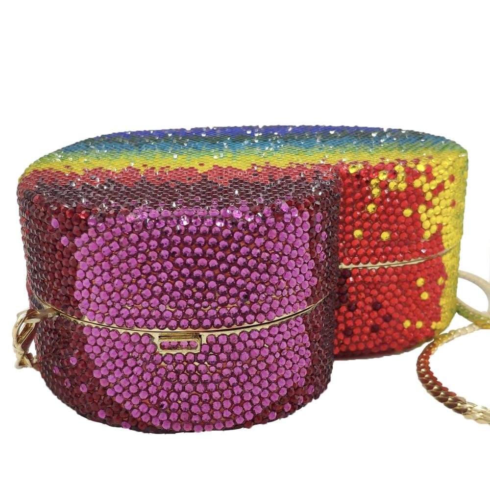 CTB Charlotte Rainbow Heart Handmade Clutch/Shoulder Bag