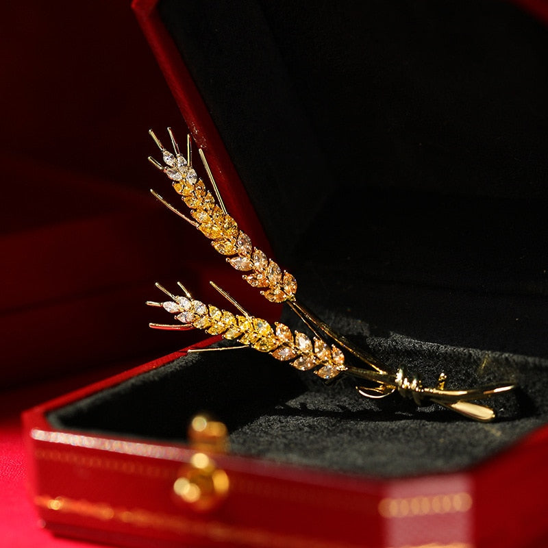 CTB Zircon Wheat Elegante Handmade Brooch