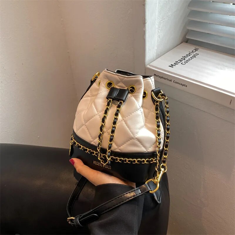 Luxury Designer Bucket Bags for Women PU Leather Fashion Small Shoulder Crossbody Bags Female 2023 Trend Messenger Handbag Lady