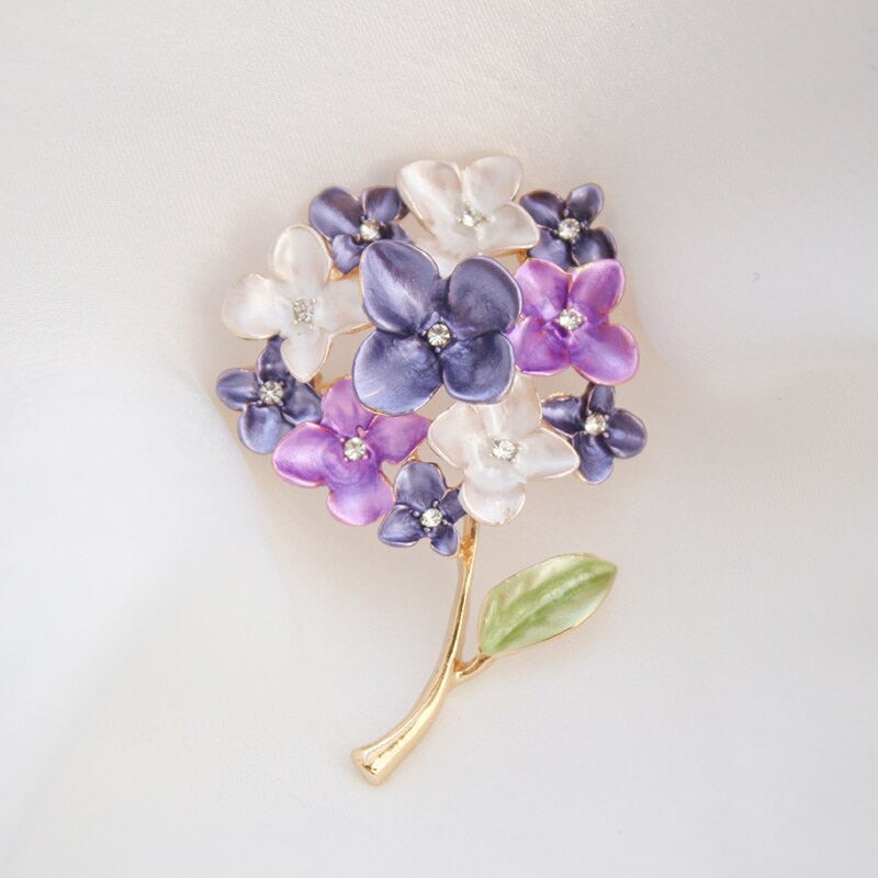 CTB Purple Hydrangea Flower Handmade Brooch