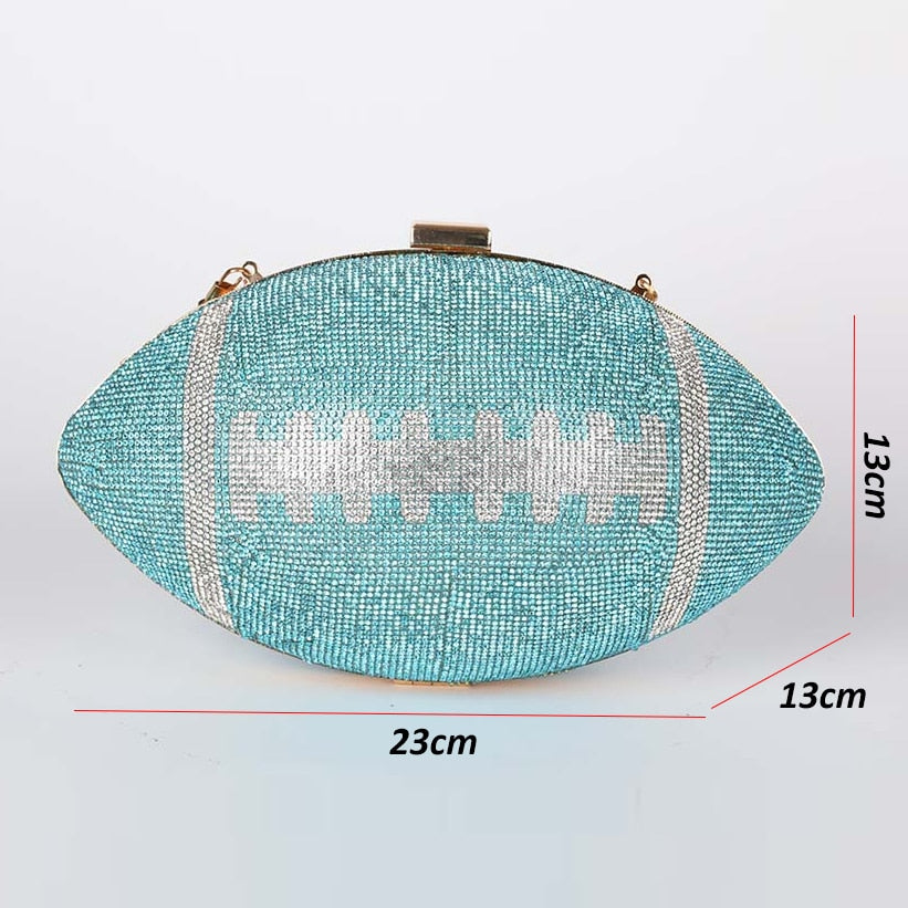 CTB Rugby Ball Clutch/Shoulder Bling Bag