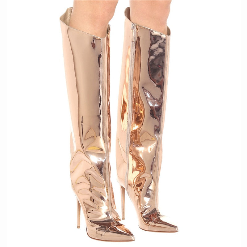 CTB Oakley Mirror Leather Knee High Boots