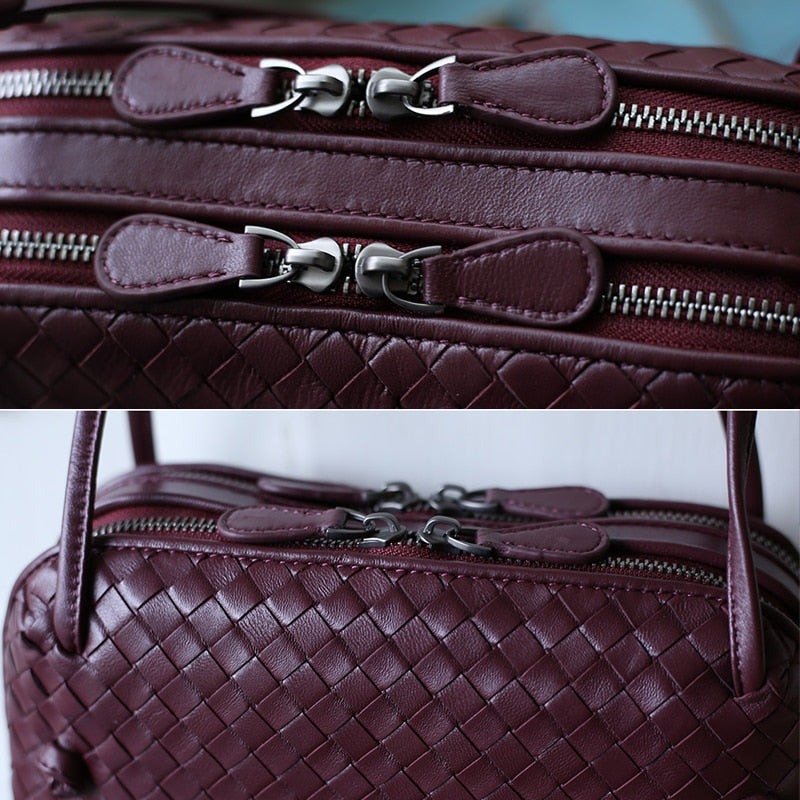 CTB Sienna Woven Double Zipper Bag
