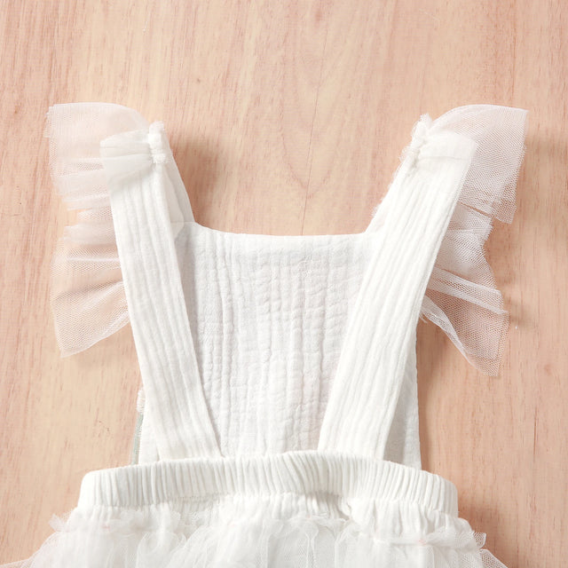 2022 Cute Newborn Baby Girl Sleeveless Lace Embroidered Flower Romper Jumpsuit Cotton Outfits Clothes 0-24M