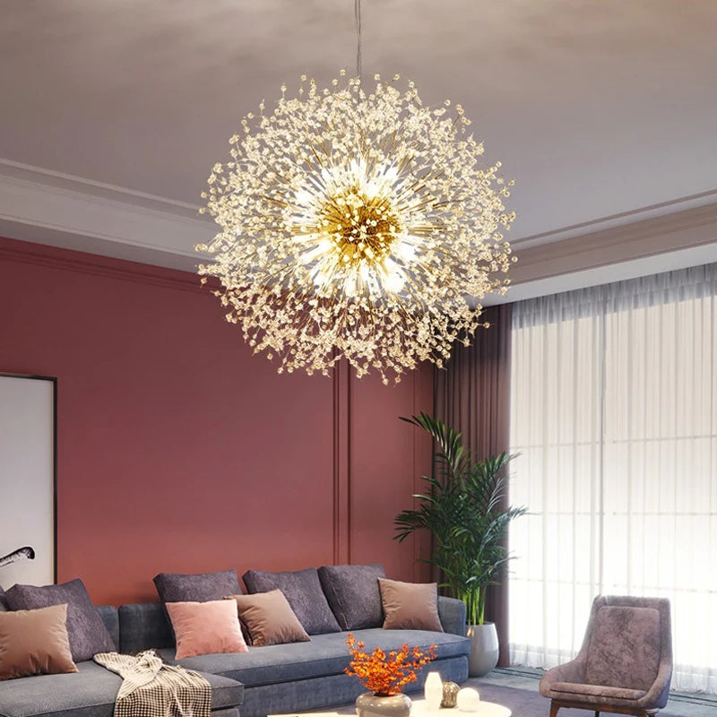 Nordic Living Room Chandelier Creative Dandelion Bedroom Study Dining Room Decorative Chandelier Clothing Shop Art Lamp
