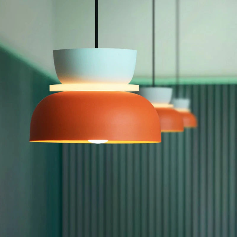 SANDYHA Nordic Macaron Pendant Lamp Lampara Colgante Techo Sospensione Colorful Bar Living Dining Room Bedroom Hanging Lighting