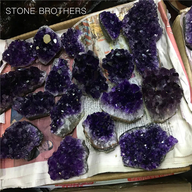 50g-200g Natural Raw Amethyst Quartz Purple Crystal Cluster Healing Stones Specimen Home Decoration Crafts Decoration Ornament