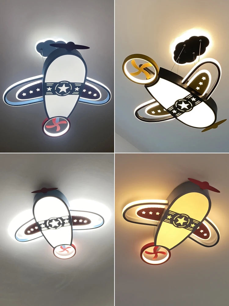 Dimming Airplane Pattern Decorative New Modern LED Chandelier Lights Living Children's Room kid Bedroom Lamps Pendant Lighting