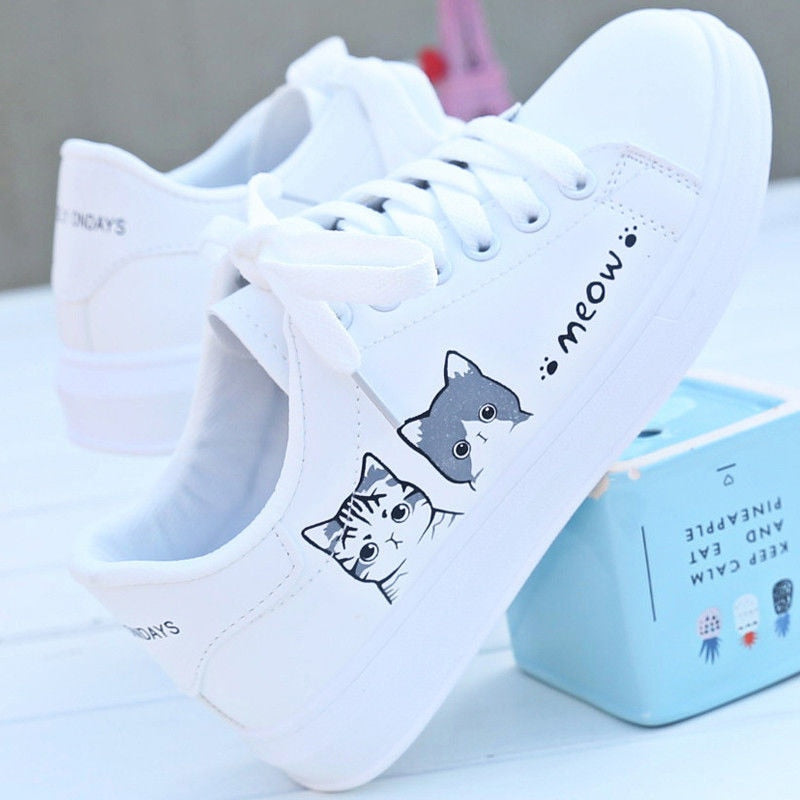 CTB Meow White Korean Sneakers