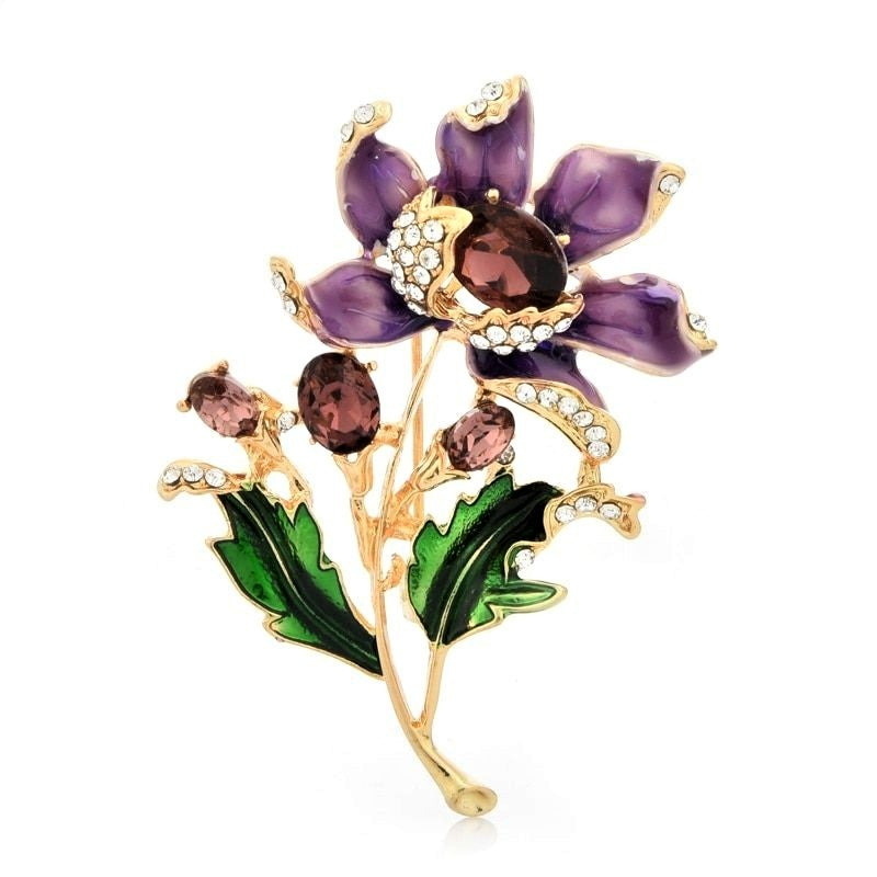 CTB Avi Purple Flower Handmade Mini Brooch