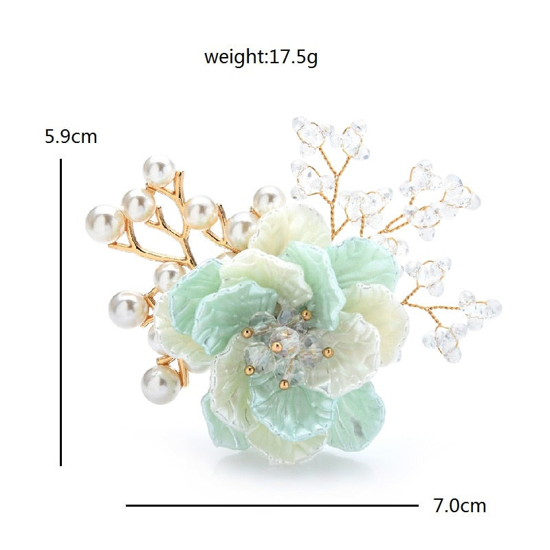 CTB Bloom Handmade Crystal Flower Brooch