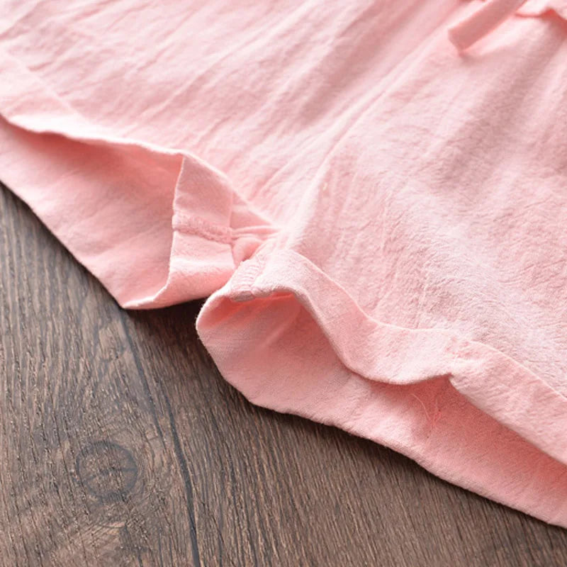 Bear Leader Girls' Clothing Set 2023 Summer New Casual Children's Embroidered Sleeveless Shirt+Shorts Set Girls' Baby Clothing
