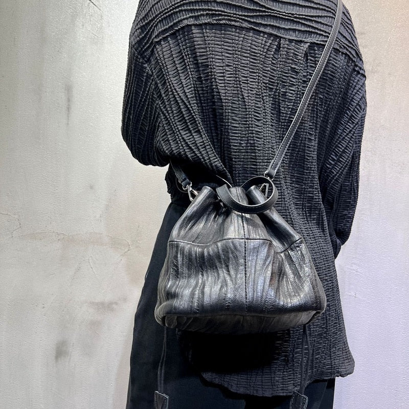 CTB Hunter Vintage Natural Black Drawstring Bag