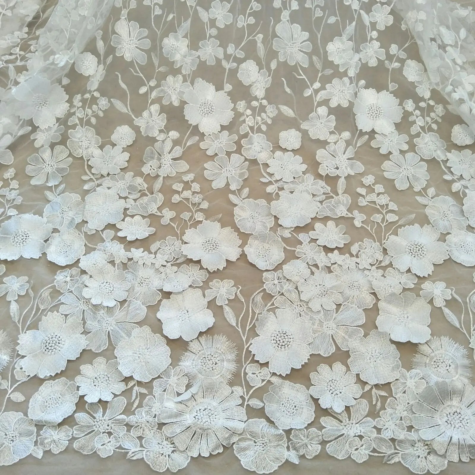 flower lace fabric bridal wedding gown dress lace fabric 130cm width lace sell by yard