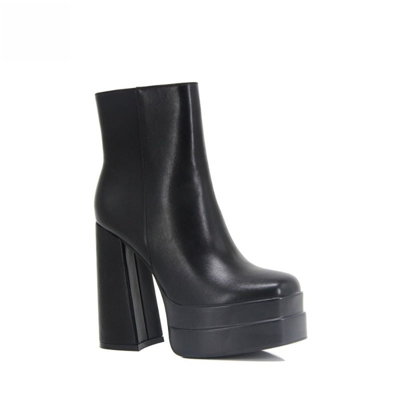 CTB Darian Black Chunky Ankle Boots