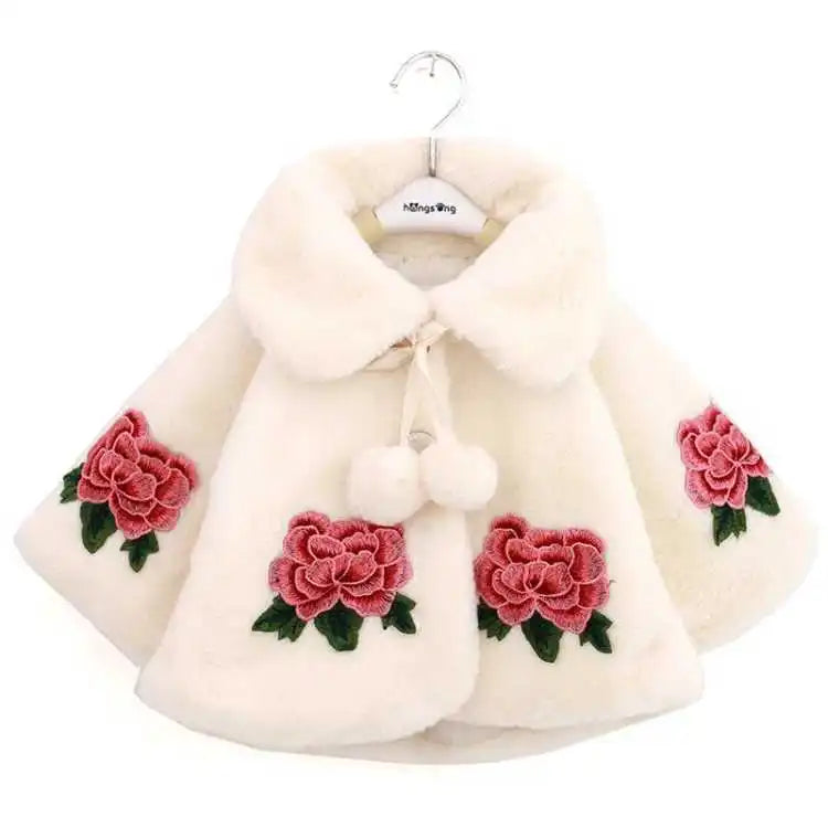 Baby Girl Cloak Outerwear Spring Autumn Infant Cape Jumpers Mantle Imitation Fur Toddler Children Cardigan Poncho Clothes