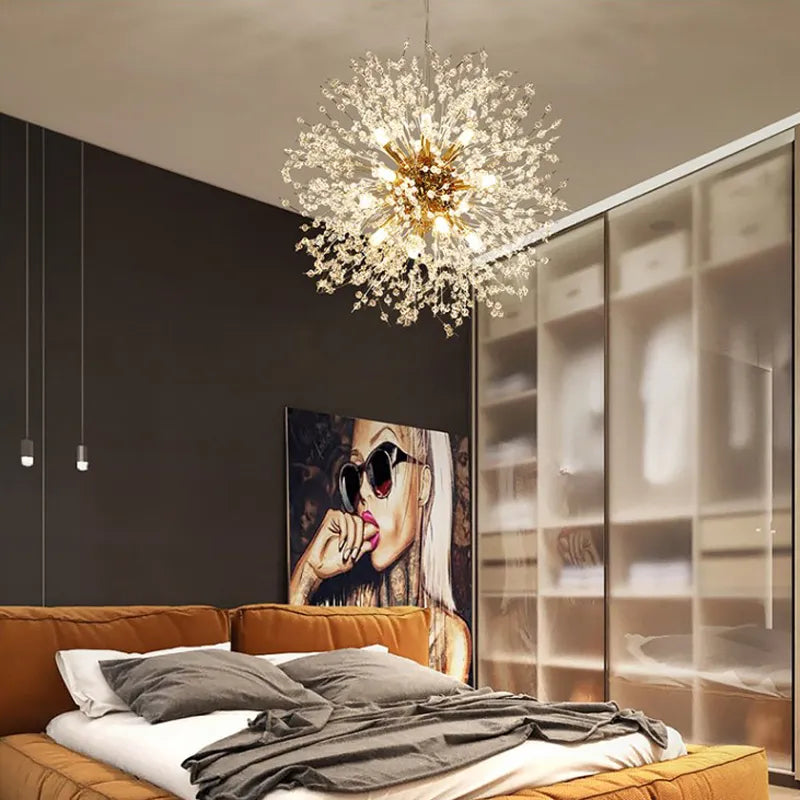 Nordic Living Room Chandelier Creative Dandelion Bedroom Study Dining Room Decorative Chandelier Clothing Shop Art Lamp